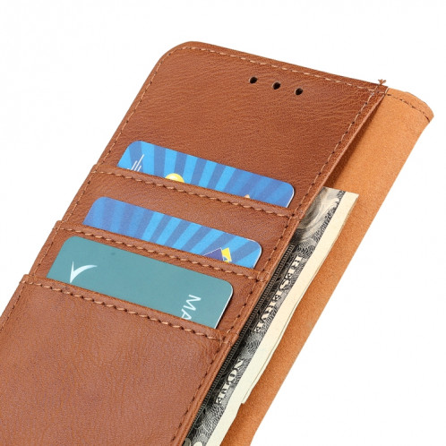 Khazneh Coche Texture Texture Horizontal Flip Coating avec support & Card Slots & Portefeuille pour iPhone 13 (Brown) SH001B209-07