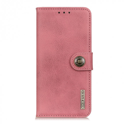 Khazneh Cowhide Texture Texture Horizontale Flip Cuir Coffret avec porte-cartes et portefeuille pour iPhone 13 (rose) SH001D13-07