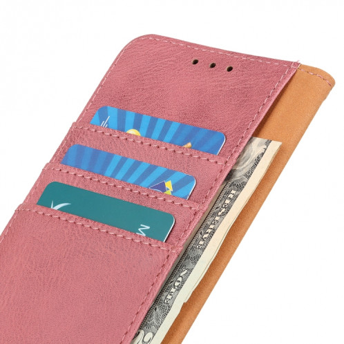 Khazneh Cowhide Texture Texture Horizontale Flip Cuir Coffret avec porte-cartes et portefeuille pour iPhone 13 (rose) SH001D13-07