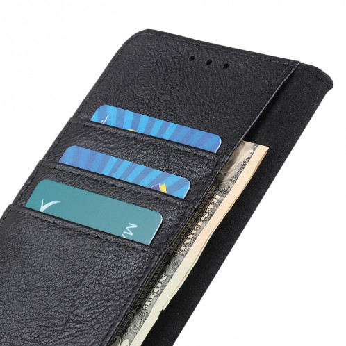 Khazneh Coverhide Texture Horizontal Flip Cuir Coffret avec porte-cartes et portefeuille pour iPhone 13 Pro (Noir) SH002A1801-07