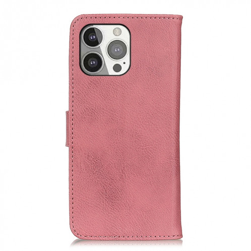 Khazneh Texture de Cowhide Texture Horizontale Flip Cuir Coating avec porte-cartes et portefeuille pour iPhone 13 Pro (rose) SH002D426-07