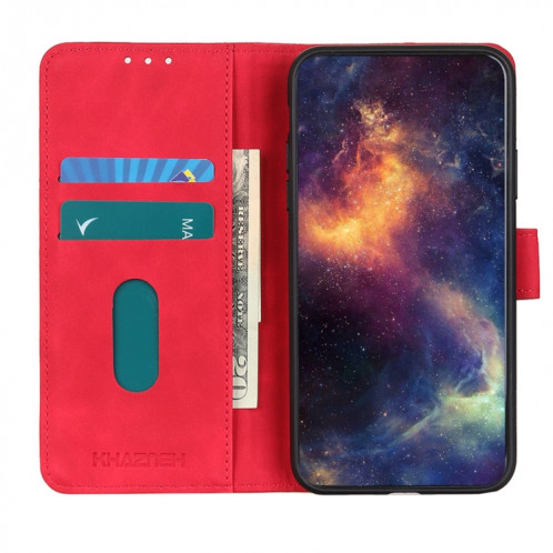 Khazneh Texture rétro PU + TPU Horizontal Flip Cuir Case avec porte-cartes et portefeuille pour iPhone 13 mini (rouge) SH301D390-07