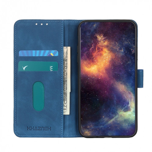 Khazneh Texture rétro Texture PU + TPU Horizontal Horizontal Boîte en cuir avec support & carte Slots & Portefeuille pour iPhone 13 Pro (Bleu) SH303B1172-07