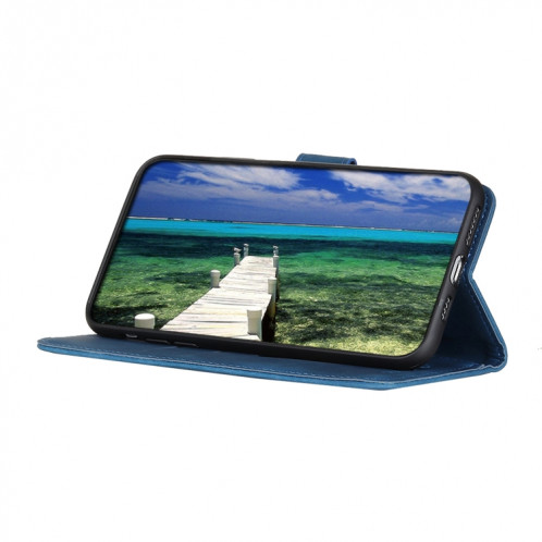 Khazneh Texture rétro Texture PU + TPU Horizontal Horizontal Boîte en cuir avec support & carte Slots & Portefeuille pour iPhone 13 Pro (Bleu) SH303B1172-07