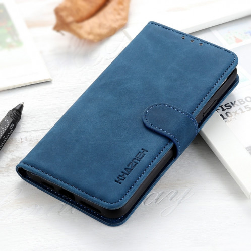Khazneh Texture rétro Texture PU + TPU Horizontal Horizontal Boîte en cuir avec support & carte Slots & Portefeuille pour iPhone 13 Pro (Bleu) SH303B1172-07