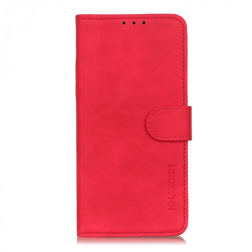 Khazneh Texture rétro PU + TPU Horizontal Horizontal Toam Coffret avec porte-carte et portefeuille pour iPhone 13 Pro (rouge) SH303D935-07