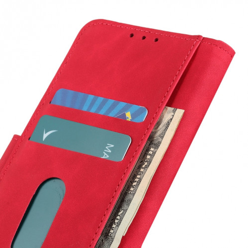 Khazneh Texture rétro PU + TPU Horizontal Horizontal Toam Coffret avec porte-carte et portefeuille pour iPhone 13 Pro (rouge) SH303D935-07