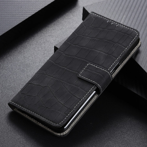 Texture de crocodile Table à bascule horizontale avec porte-cartes et portefeuille pour iPhone 13 mini (noir) SH601A484-07