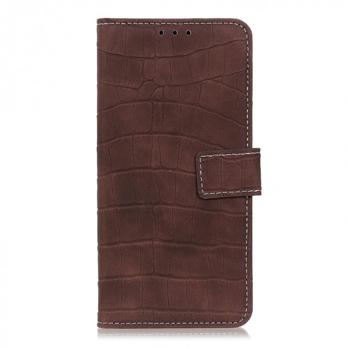 Texture de crocodile Table à bascule horizontale avec support et porte-cartes et portefeuille pour iPhone 13 Mini (Brown) SH601B1623-07