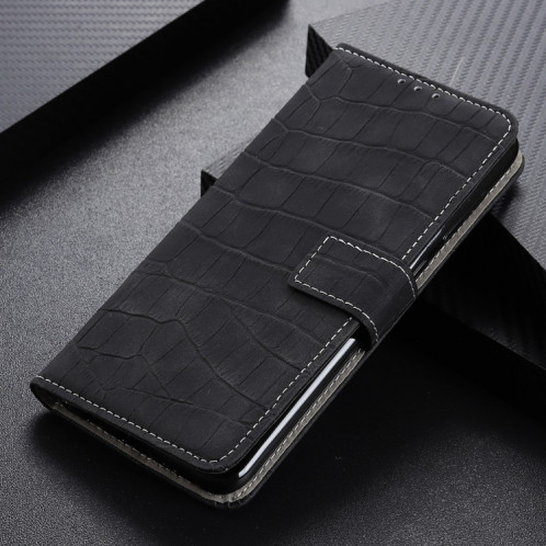 Texture de crocodile Table à bascule horizontale avec porte-cartes et portefeuille pour iPhone 13 (noir) SH602A181-07