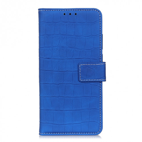 Texture de crocodile Table à bascule horizontale avec porte-cartes et portefeuille pour iPhone 13 Pro (Bleu) SH603C1579-07