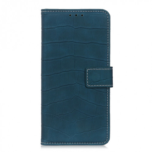 Texture de crocodile Table à bascule horizontale avec support et porte-cartes pour iPhone 13 Pro (vert foncé) SH603D315-07