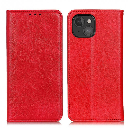Horizontal Texture Horizontal Horizontal Texture Texture Horizon avec support et portefeuille pour iPhone 13 Mini (rouge) SH701D1388-07