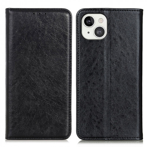 Étui magnétique texture de texture de texture horizontale de texture horizontale avec support et portefeuille pour carte et portefeuille pour iPhone 13 (noir) SH702A1549-07