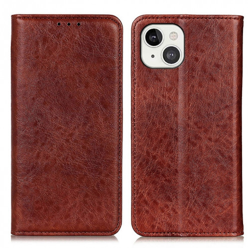 Texture magnétique Crazy Horse Texture Horizontale Horizontal Toas Cuir Avec Support & Card Slots & Portefeuille pour iPhone 13 (Brown) SH702C1232-07