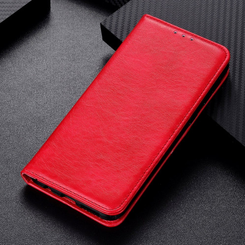 Étui magnétique de texture de texture de texture horizontale de texture horizontale avec porte-cartes et portefeuille pour iPhone 13 (rouge) SH702D427-07