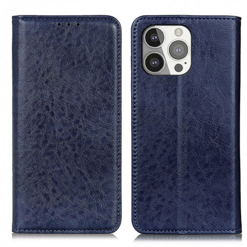 Magnétique Crazy Horse Texture Horizontale Flip Cuir Coffret avec porte-cartes et portefeuille pour iPhone 13 Pro (Bleu) SH703B716-07