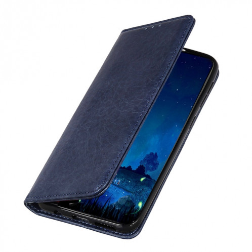 Magnétique Crazy Horse Texture Horizontale Flip Cuir Coffret avec porte-cartes et portefeuille pour iPhone 13 Pro (Bleu) SH703B716-07