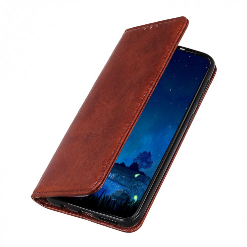 Magnétique Crazy Horse Texture Horizontale Flip Cuir Coating avec porte-cartes et portefeuille pour iPhone 13 Pro (Brown) SH703C766-07