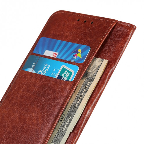 Magnétique Crazy Horse Texture Horizontale Flip Cuir Coating avec porte-cartes et portefeuille pour iPhone 13 Pro (Brown) SH703C766-07
