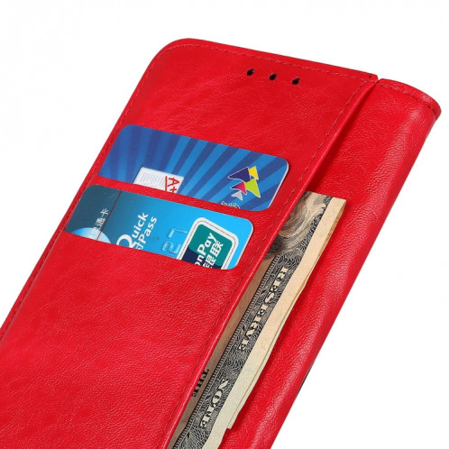 Horizontal Texture Horizontal Horizontal Horizon Texture Avec Support & Card Slots & Portefeuille pour iPhone 13 Pro (Rouge) SH703D754-07