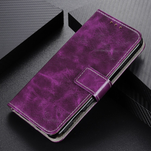 Étui de cuir horizontal de texture de Texture Horizontal de Texture Horizontal avec titulaire & Cadre et portefeuille photo pour iPhone 13 mini (violet) SH801D1466-07