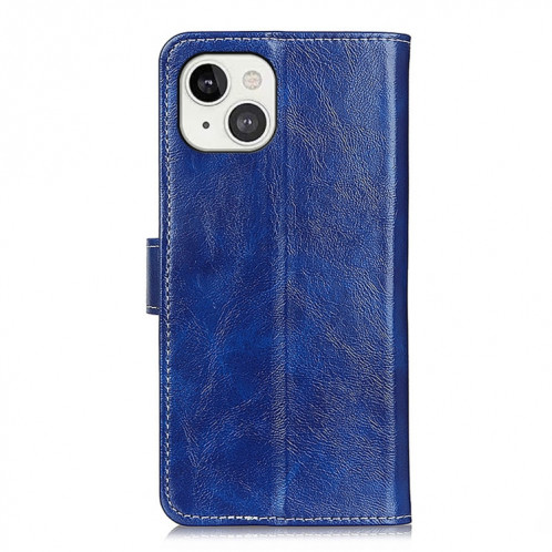 Étui de cuir horizontal de texture de texture horizontale de texture de texture horizontale avec porte-cartes et cadre photo et portefeuille pour iPhone 13 (bleu) SH802B1006-07