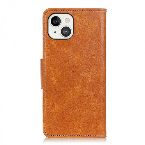 Mirren Crazy Horse Texture Horizontale Flip Cuir Toot avec porte-cartes et portefeuille pour iPhone 13 (Brown) SH202C280-07