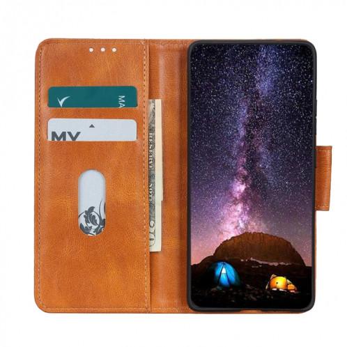 Mirren Crazy Horse Texture Horizontale Flip Cuir Toot avec porte-cartes et portefeuille pour iPhone 13 (Brown) SH202C280-07