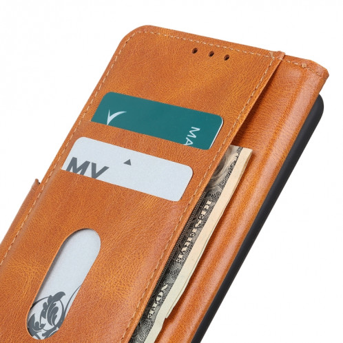 Mirren Crazy Horse Texture Horizontale Flip Cuir Toot avec porte-cartes et portefeuille pour iPhone 13 (Brown) SH202C280-07