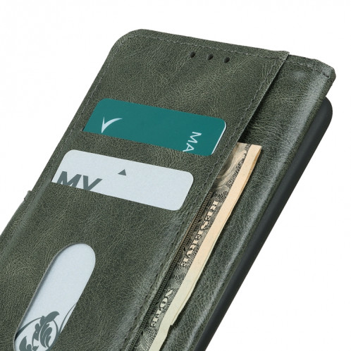 Mirren Crazy Horse Texture Horizontale Flip Cuir Case avec porte-cartes et portefeuille pour iPhone 13 (vert) SH202D765-07