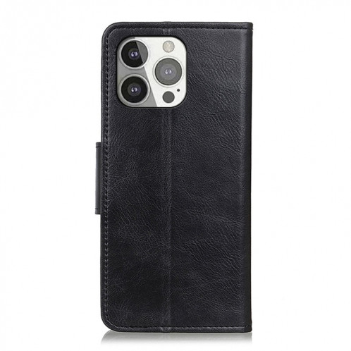 Mirren Crazy Horse Texture Horizontale Horizontal Flip Cuir Case avec porte-cartes et portefeuille pour iPhone 13 PRO (Noir) SH203A17-07