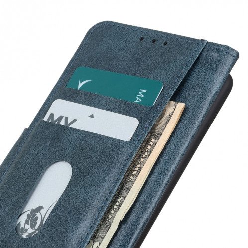 Mirren Crazy Horse Texture Horizontale Flip Cuir Coffret avec porte-cartes et portefeuille pour iPhone 13 PRO (Bleu) SH203B1426-07