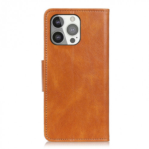 Mirren Crazy Horse Texture Horizontal Flip Cuir Case avec porte-cartes et portefeuille pour iPhone 13 PRO (Brown) SH203C689-07