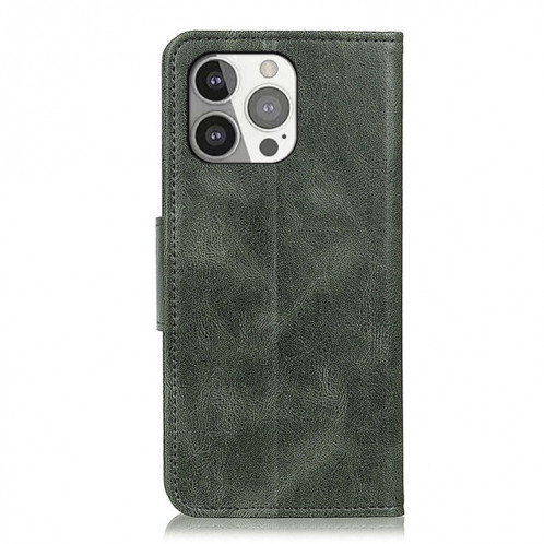 Mirren Crazy Horse Texture Horizontal Flip Cuir Case avec porte-cartes et portefeuille pour iPhone 13 PRO (Vert) SH203D1126-07