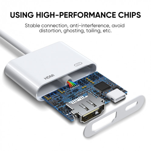 Joyroom S-H141 1080P 8 broches à l'adaptateur de convertisseur HDMI (blanc) SJ501A376-08