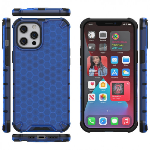 Étui de protection PC + TPU sur le nid d'abeille anti-choqué pour iPhone 13 (bleu) SH202A1719-07