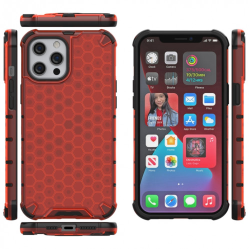 Étui de protection PC + TPU sur nid d'abeille antichoccle pour iPhone 13 (rouge) SH202D1081-07