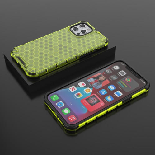Étui de protection PC + TPU anti-nid d'abeilles antichoccle pour iPhone 13 Pro (Vert) SH203B1823-07