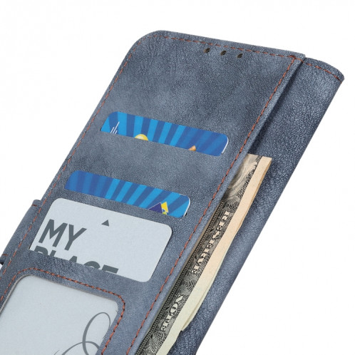 Texture antilope Boucle magnétique Boucle horizontale PU en cuir PU avec machines à sous cartes et portefeuille pour iPhone 13 (bleu) SH002C1933-07