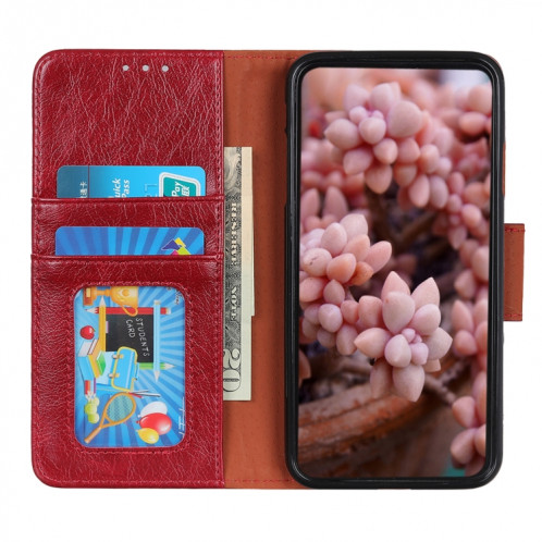 Texture Nappa Horizontal Horizontal Cuir Coating avec porte-cartes et portefeuille pour iPhone 13 (rouge) SH602C1372-07