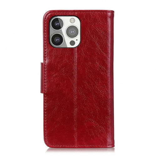 Texture Nappa Tableau horizontal Horizontal Coatier Cuir avec porte-cartes et portefeuille pour iPhone 13 Pro (rouge) SH603C1015-07