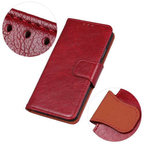 Texture Nappa Tableau horizontal Horizontal Coatier Cuir avec porte-cartes et portefeuille pour iPhone 13 Pro (rouge) SH603C1015-07