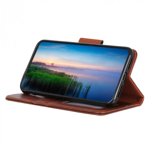 Nappa Texture Horizontal Flip Cuir Toot avec porte-cartes et portefeuille pour iPhone 13 PRO (Brown) SH603D880-07