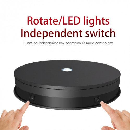 20cm rotatif rotatif de platine plate-forme tournante LED Light Video Striping Props Planchers, Fiche d'alimentation: 220V Fiche EU (Noir) SH102A1182-07