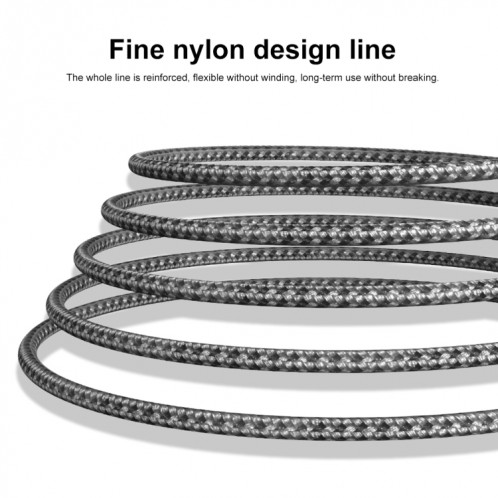 PD 60W USB-C / TYPE-C à USB-C / TYPE-C TRANSPORT DE DONNÉES DE DONNÉES NYLON NYLON, DU CÂBLE DE CÂBLE: 2M (Noir) SH602A445-08