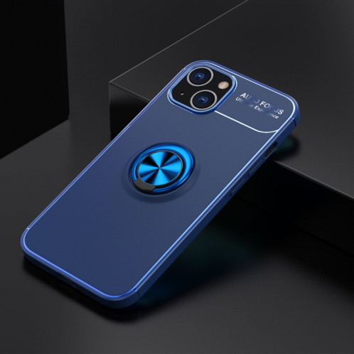 Porte-bague métallique 360 ​​degrés TPU rotative pour iPhone 13 (bleu + bleu) SH702B702-07