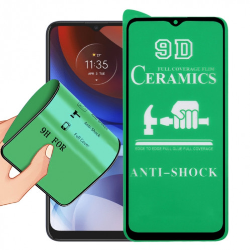 Pour Motorola Moto E7 Power 9D Film en céramique en plein écran complet SH0212725-010