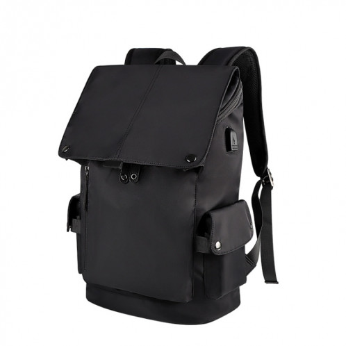 Sac à dos pour ordinateur portable universel universel SJ02 13-15.6 pouces avec port de chargement USB (noir) SH601B1886-09