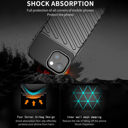 Thunderbolt PHOTO TPU TPU Soft Case pour iPhone 13 Mini (Noir) SH101A938-07